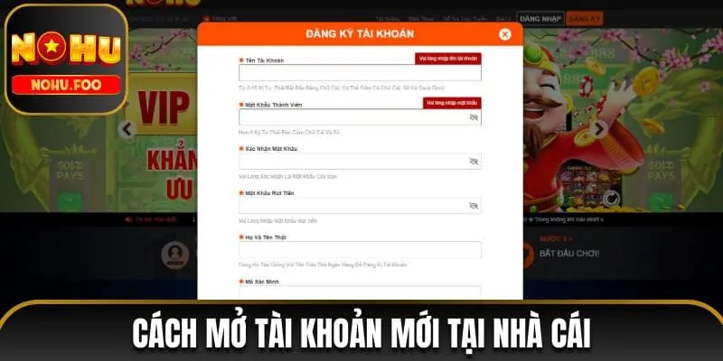 Trang chủ Cách mở tài khoản mới tại nhà cái