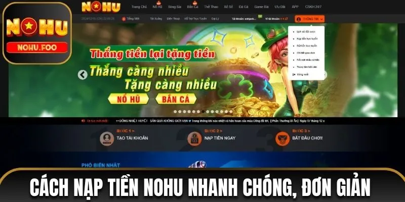Cách Nạp Tiền NOHU Nhanh Chóng, Đơn Giản Và An Toàn Cách Nạp Tiền NOHU Nhanh Chóng, Đơn Giản Và An Toàn