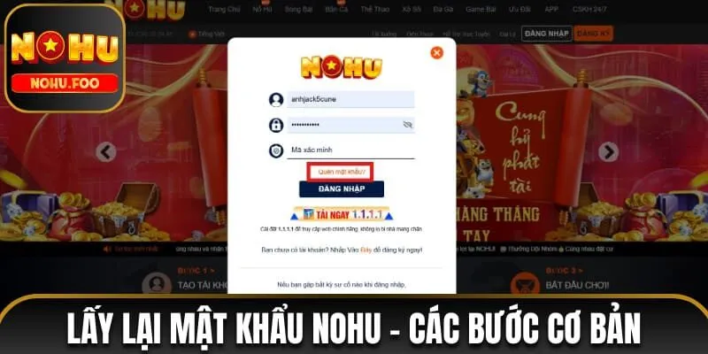 Lấy Lại Mật Khẩu NOHU - Các Bước Cơ Bản và An Toàn Nhất Lấy Lại Mật Khẩu NOHU - Các Bước Cơ Bản và An Toàn Nhất