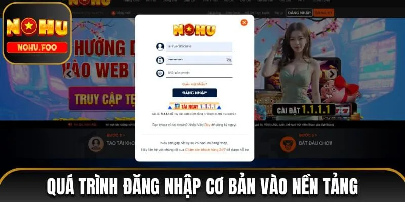 Trang chủ Quá trình đăng nhập cơ bản vào nền tảng